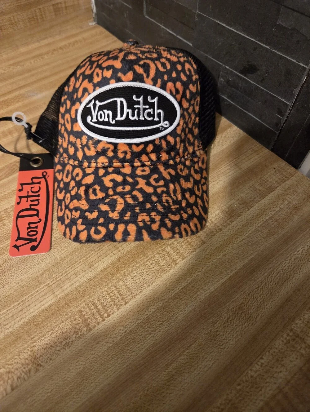 Von Dutch NWT Leopard Velour Adjustable Baseball Cap